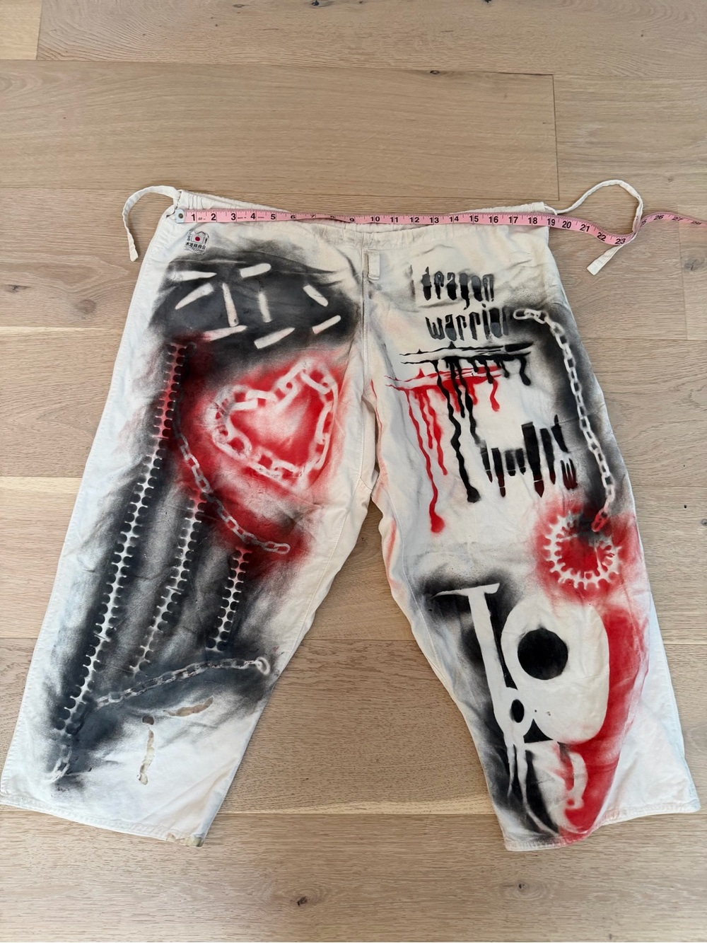 Suidobashi Shokai Martial Arts Pants with Spray Painted Graphics Made in Japan - Picture 3 of 9